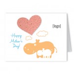 Seed Paper Mother's Day Shape Greeting Card Logo Printed