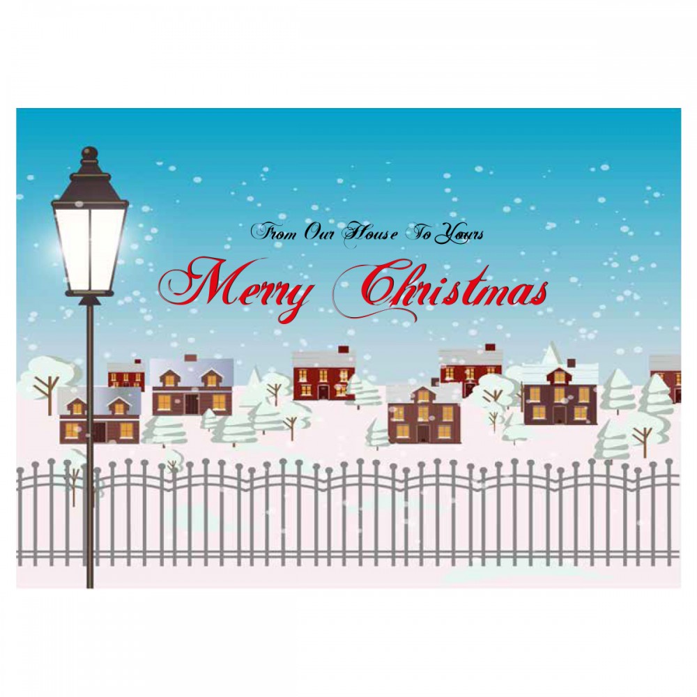 Winter Gate Village Merry Christmas Greeting Card with Logo