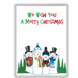 Waving Snowmen Greeting Card with Logo