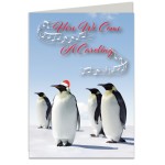 Promotional Caroling Penguins Holiday Greeting Card
