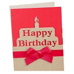 Kraft Paper Happy Birthday Greeting Cards Logo Printed