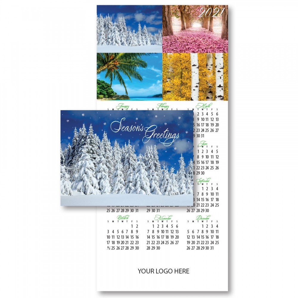 2023 Seaside Sundown Calendar Card Logo Printed