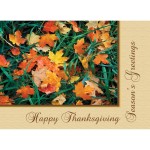 Thanksgiving Grass/Leaves Greeting Card with Logo