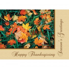 Thanksgiving Grass/Leaves Greeting Card with Logo