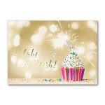 Make a Wish Cupcake Birthday Card Logo Printed