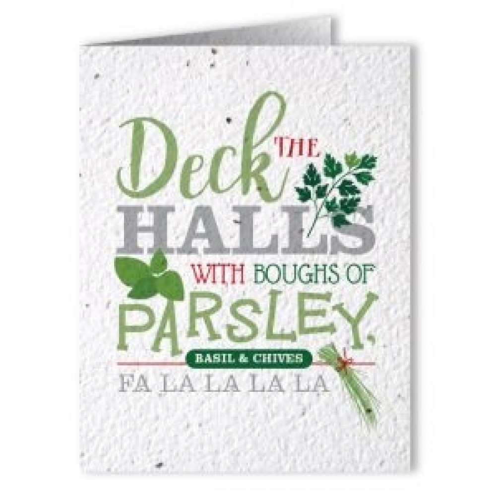 Plantable Seed Paper Holiday Greeting Card - Design AY with Logo