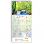 Z-Fold Personalized Greeting Calendar - Forest Waterfall with Logo