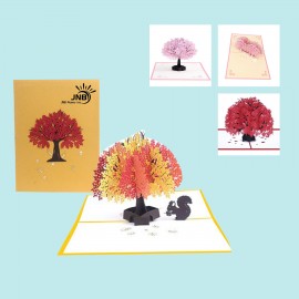 3D Cherry Tree Greeting Popup Cards with Logo