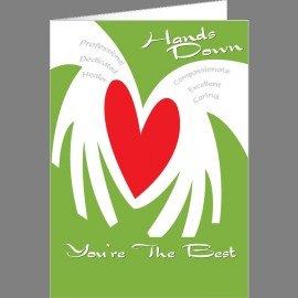 Hands Down You're the Best Greeting Card with Logo  Hands Down You