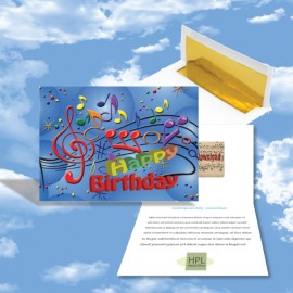 Promotional Cloud Nine Birthday Music Download Greeting Card w/ Happy Birthday & Music Notes