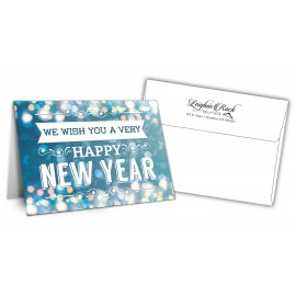 Logo Branded 5" x 7" Holiday Greeting Cards w/ Imprinted Envelopes - Happy New Years
