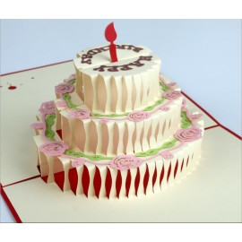 3D Pop Up Birthday Cake Greeting Card with Logo