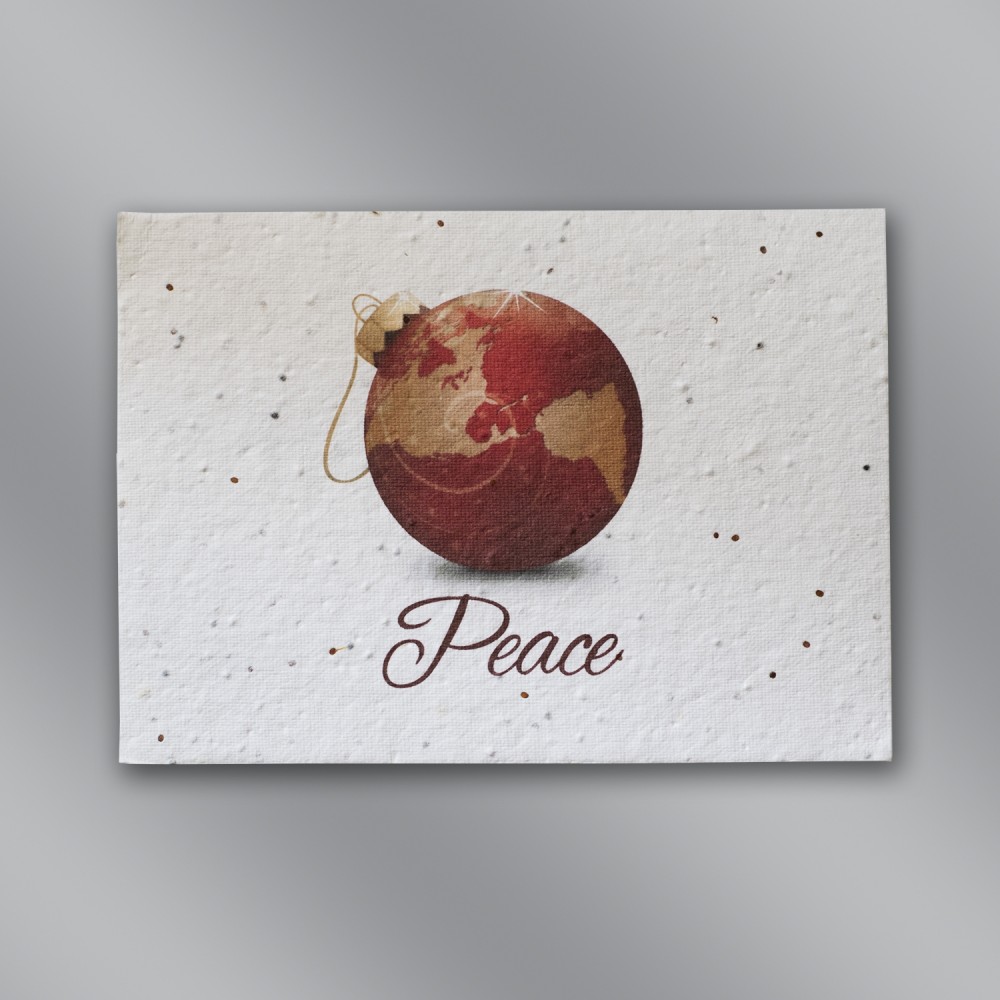 Customized Peace Floral Seed Paper Holiday Card w/Stock or Custom Message Customized Peace Floral Seed Paper Holiday Card w/Stock or Custom Message