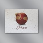 Customized Peace Floral Seed Paper Holiday Card w/Stock or Custom Message