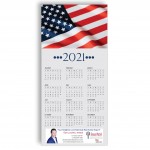 Z-Fold Personalized Greeting Calendar - American Flag with Logo