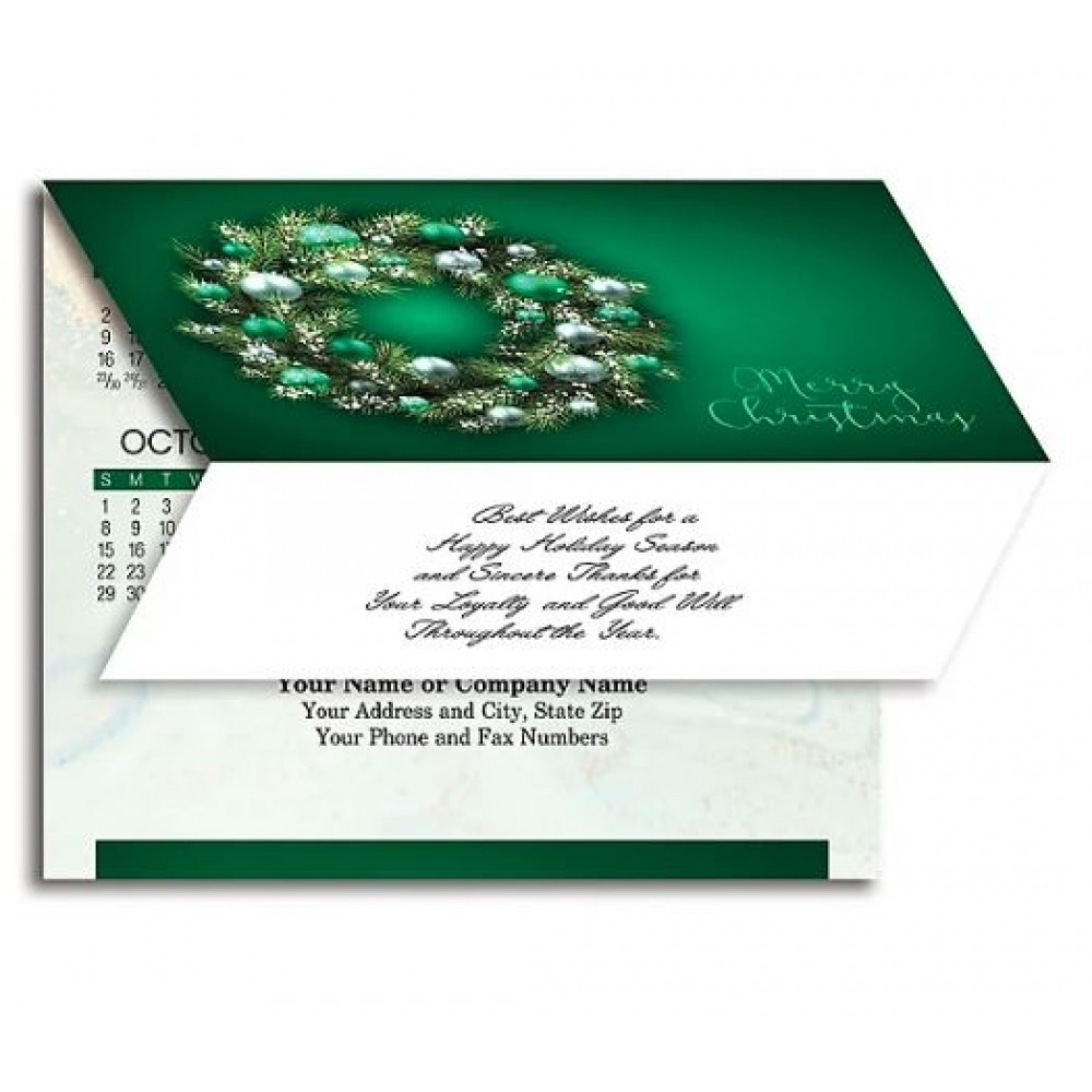 Customized Marble Swirl Wreath Card To Calendar