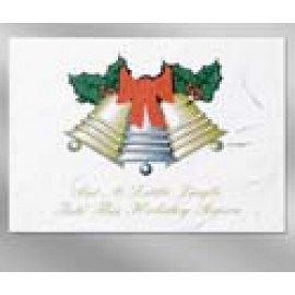 Bells Floral Seed Paper Holiday Card w/ Stock or Custom Message with Logo
