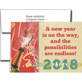 Custom New Year Greeting Cards w/Imprinted Envelopes (5"x7")