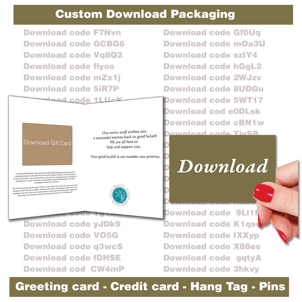 Customized Simply Beautiful Music Download Card