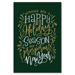 Green And Gold Holiday Card with Logo
