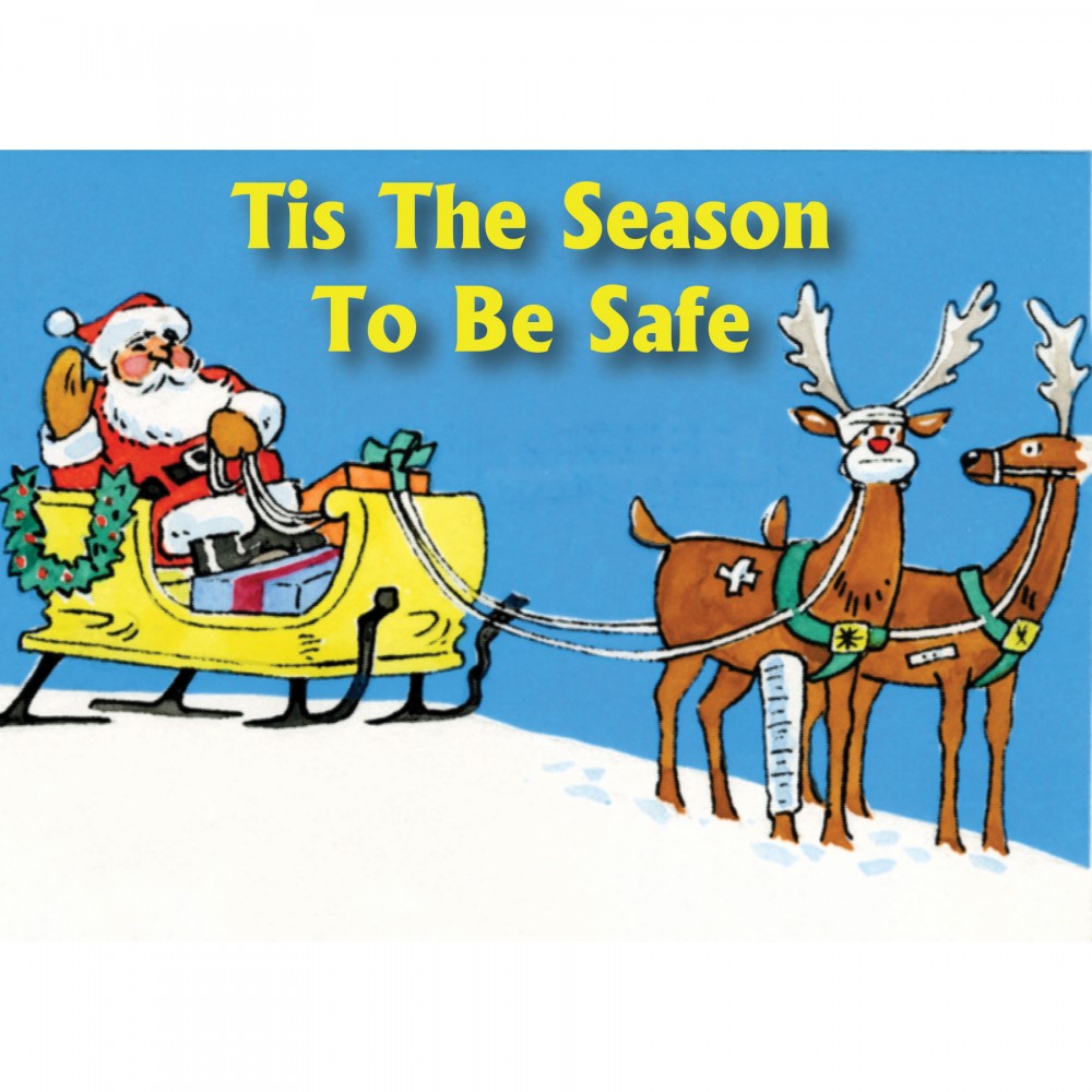 Tis the Season to be Safe Santa Accident Greeting Card with Logo