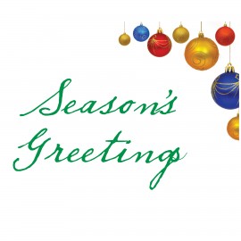 Season's Greetings Ornaments Greeting Card with Logo
