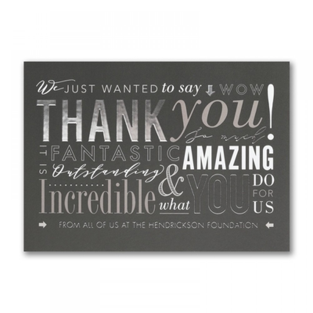 Personalized Say Thank You Front Imprint Greeting Card Personalized Say Thank You Front Imprint Greeting Card