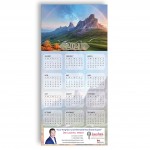 Z-Fold Personalized Greeting Calendar - Rainbow Mountain Pasture with Logo