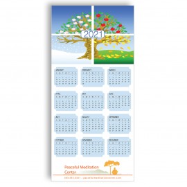 Promotional Z-Fold Personalized Greeting Calendar - Four Season Tree