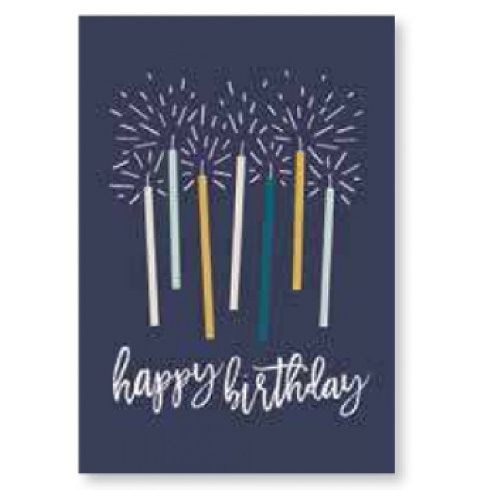 Personalized Navy Birthday Candles Card