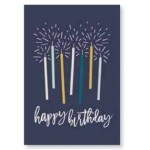 Navy Birthday Candles Card with Logo