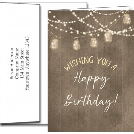 Logo Branded Birthday Greeting Cards w/Imprinted Envelopes