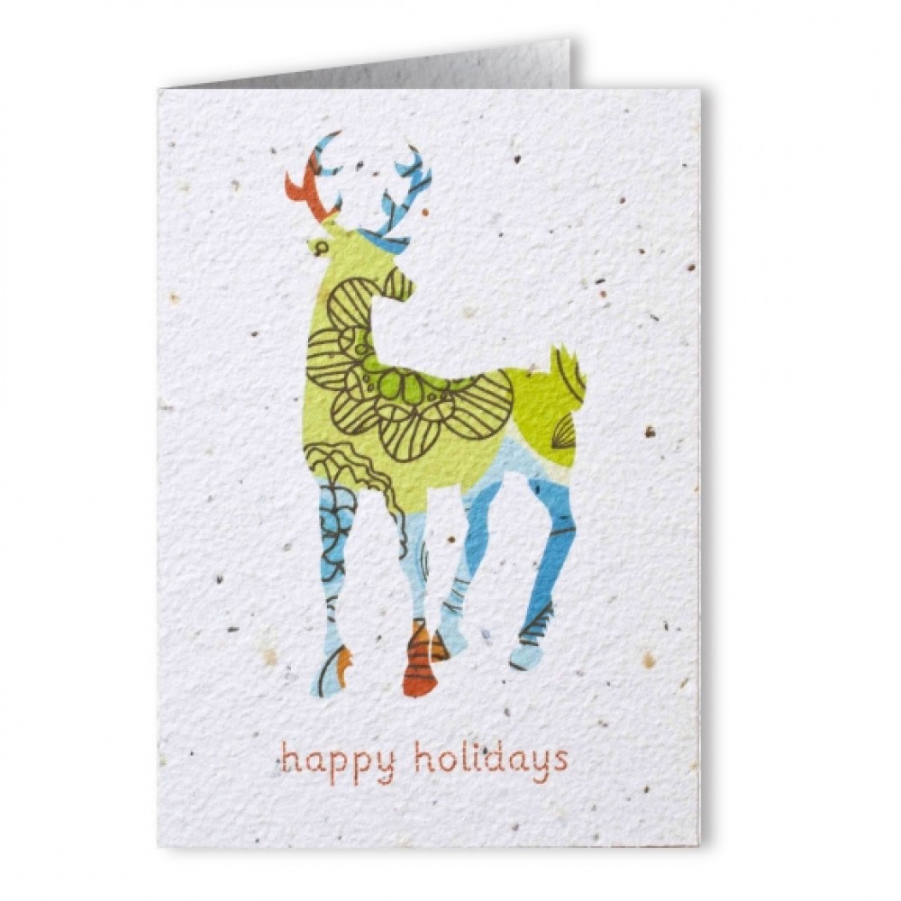 Plantable Seed Paper Holiday Greeting Card - Design A with Logo