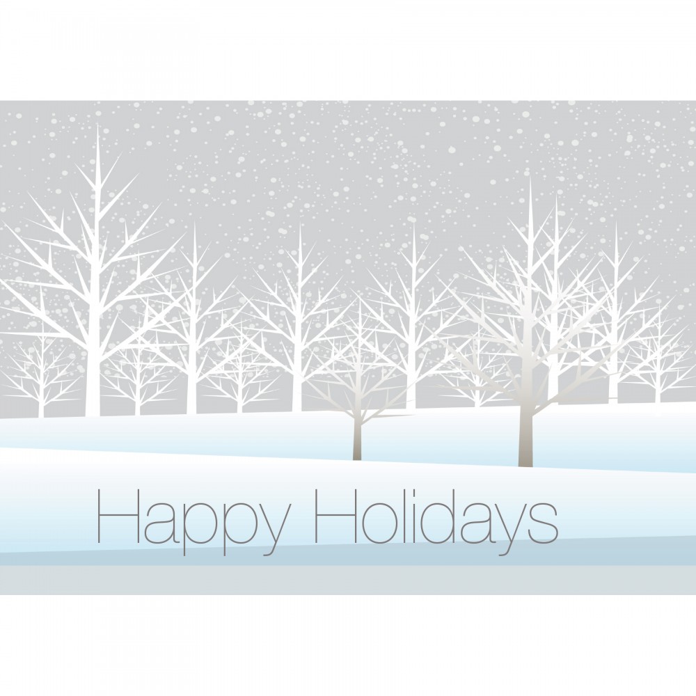 Personalized Trees with Snow Greeting Card