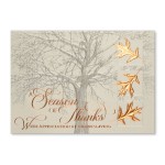 Customized Copper Leaves Holiday Card
