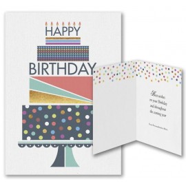 Patterned Festivities Birthday Card with Logo