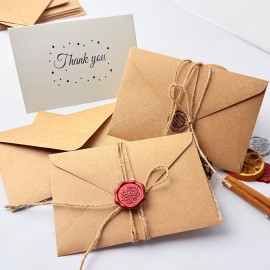 Customized Retro Kraft Paper Stationery 6pcs Set Creative DIY Cards for Graduation Season Minimalist Envelopes
