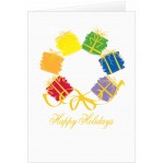 Wreath of Gifts Holiday Greeting Card with Logo