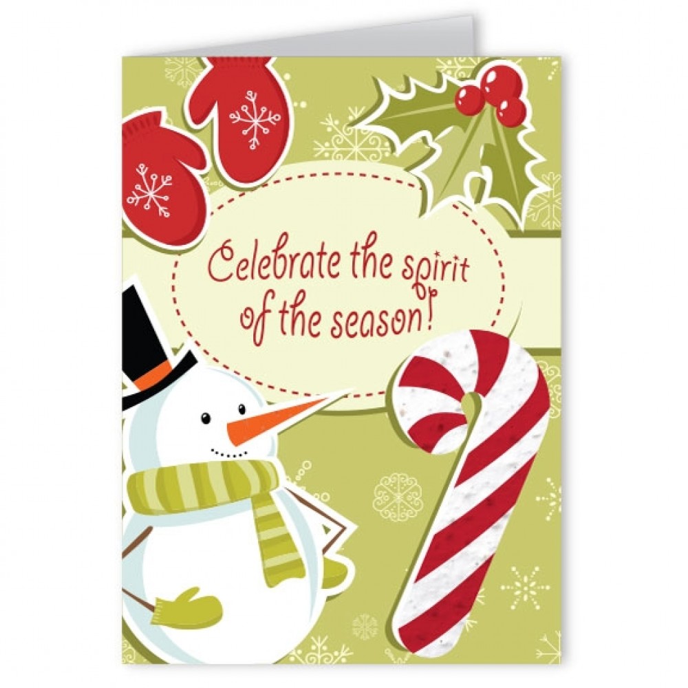Seed Paper Shape Holiday Greeting Card - Design AH with Logo