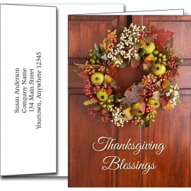 Personalized Thanksgiving Greeting Cards w/Imprinted Envelopes