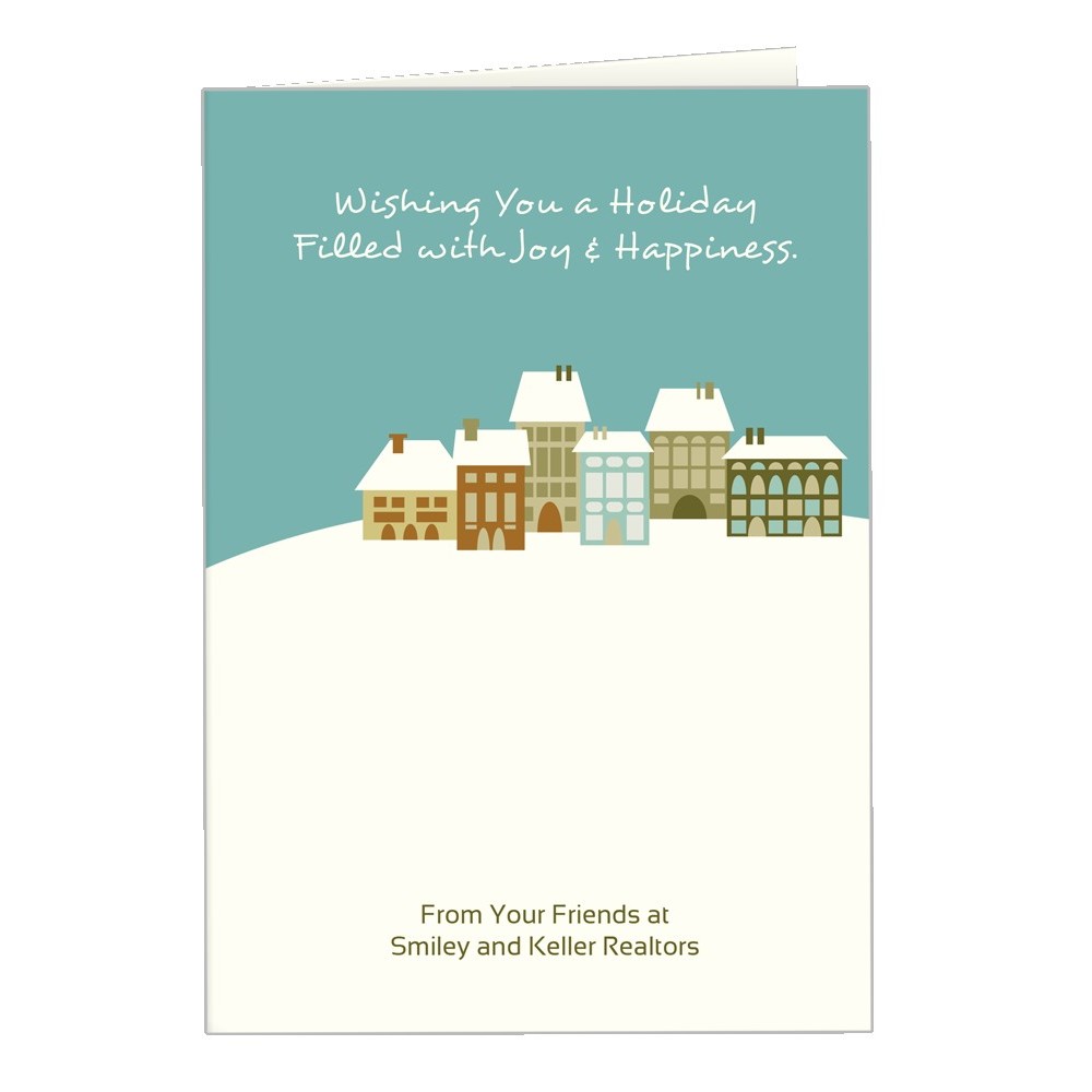 Full Color Holiday Cards; Little Houses with Logo