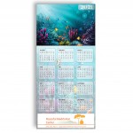 Z-Fold Personalized Greeting Calendar - Pretty Fish with Logo