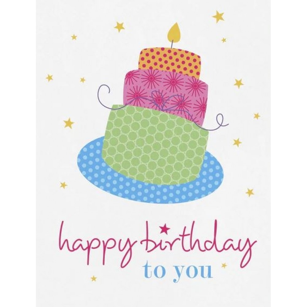 Cake And Stars Birthday Card with Logo Cake And Stars Birthday Card with Logo
