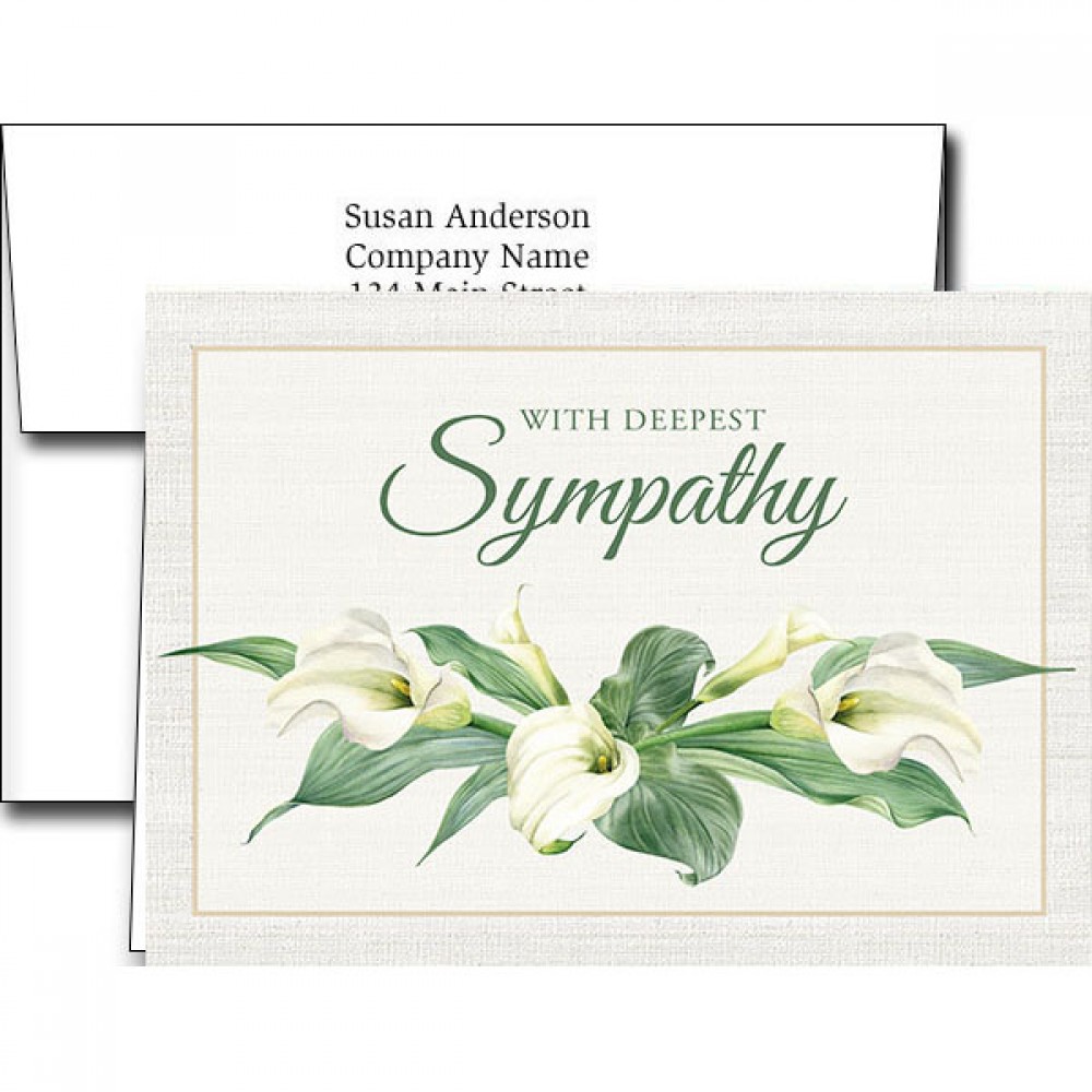 Customized Sympathy Greeting Cards w/Imprinted Envelopes