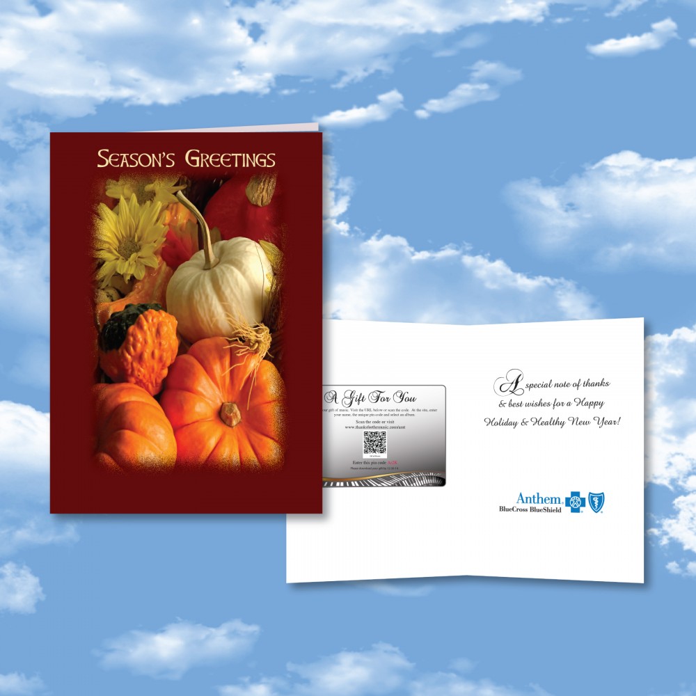 Cloud Nine Thanksgiving / Holiday CD Download Card - CD216 Always Thanksgiving/CD313 Music Says All with Logo
