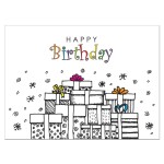 Birthday Presents Coloring card Branded