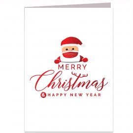 Promotional Masked Santa Covid-19 Holiday Greeting Card  Promotional Masked Santa Covid-19 Holiday Greeting Card