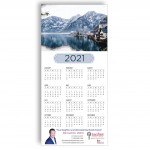 Z-Fold Personalized Greeting Calendar - Scenic City by the Lake with Logo