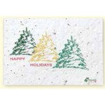 Trees Floral Seed Paper Holiday Card w/Stock or Custom Message with Logo