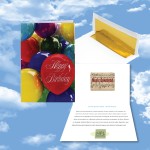 Cloud Nine Birthday Music Download Greeting Card w/ Happy Birthday Balloons with Logo